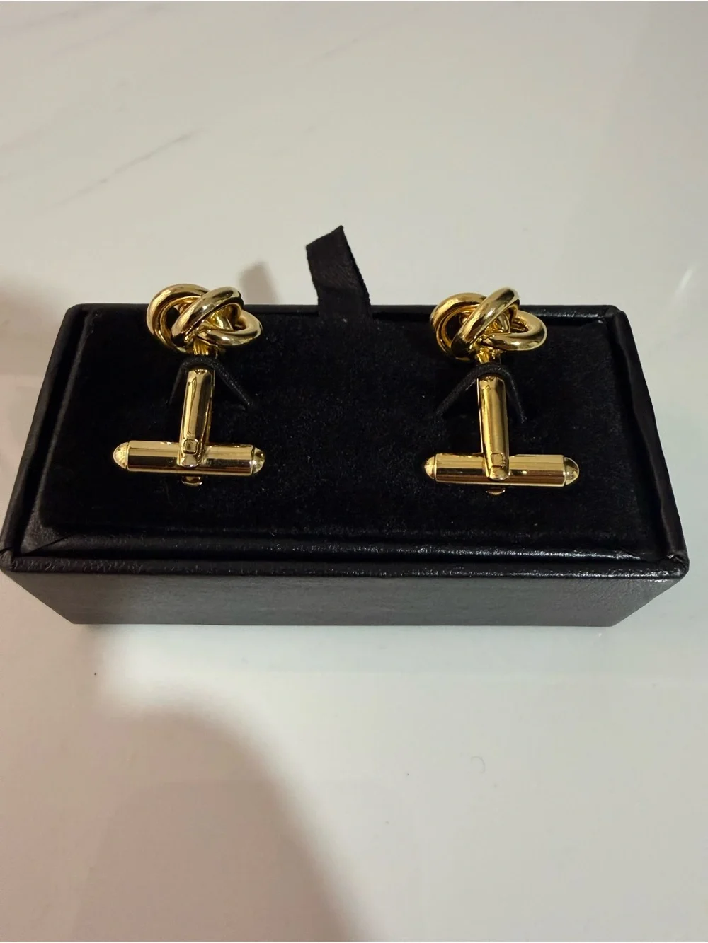 Gold Tone Knot Cufflinks for Men